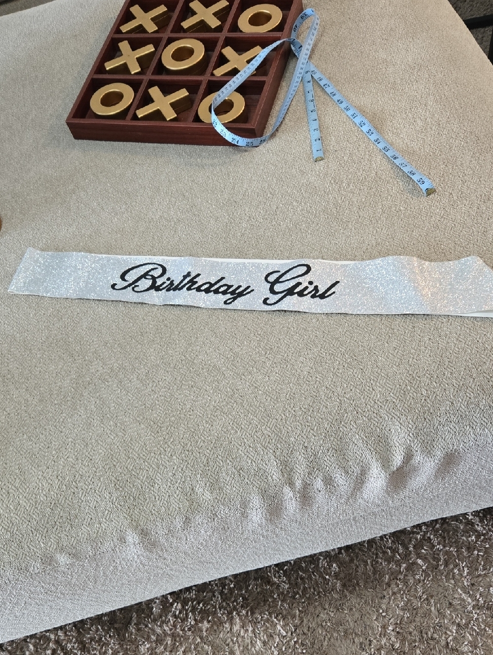 Birthday Girl Glitter Sash - White
